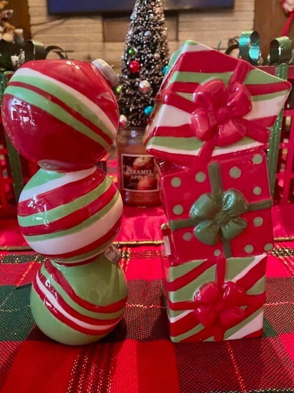 Christmas Ceramic Decor Balls and Boxes By Burton and Burton